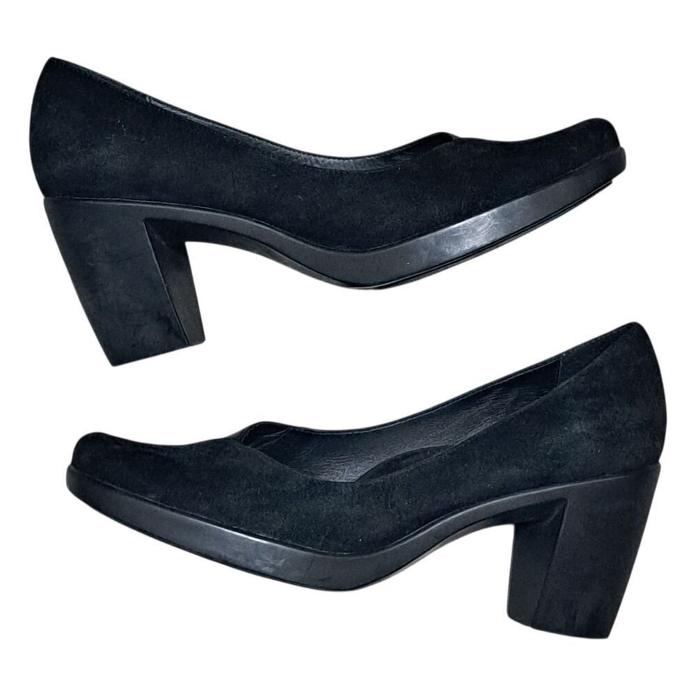 Dansko Black Suede Block Heel Pumps